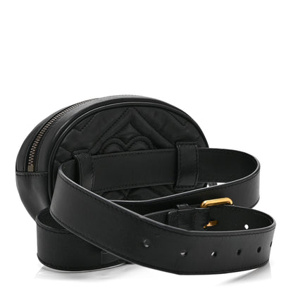 Gucci Calfskin Matelasse GG Marmont Belt Bag 85 34 Black 3 of 11