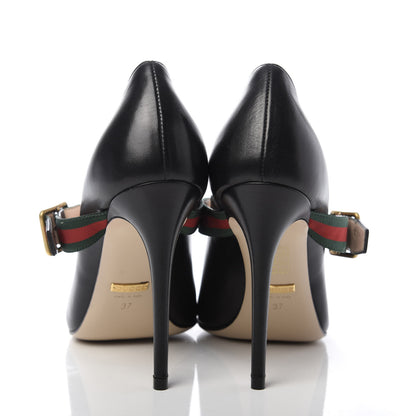 Gucci Malaga Kid Sylvie High Heel Pumps 37 Black 6 of 10