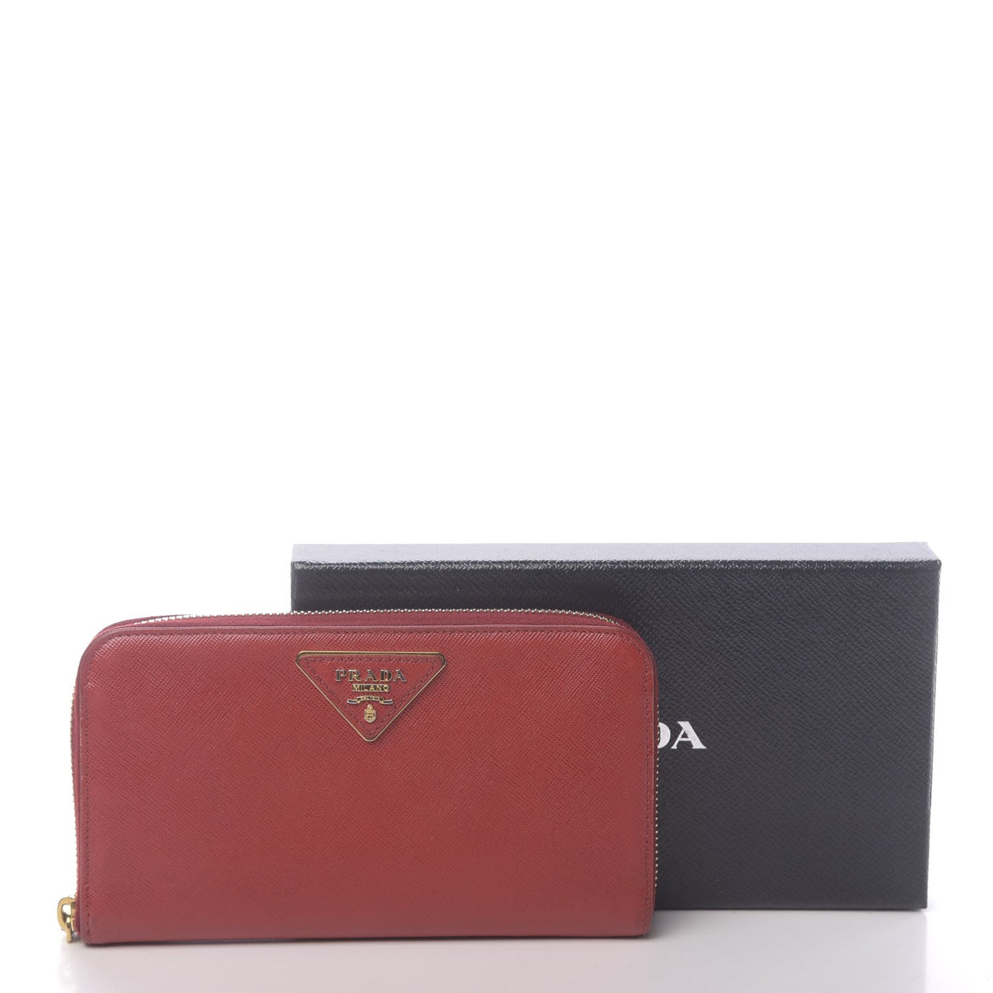 Saffiano Triangle Zip Around Wallet Fuoco