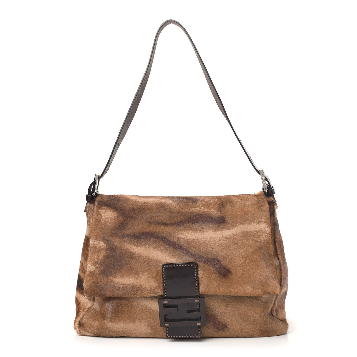 Calf Hair Mama Baguette Brown