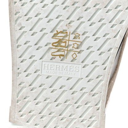 Hermes Calfskin Woolskin Dare Sneakers 40 White Ecru 7 of 13