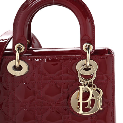 Christian Dior Patent Cannage Small Lady Dior Cherry Red 8 of 11