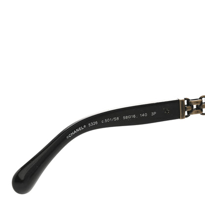 Chanel Acetate Polarized Cat Eye Chain Sunglasses 5326 Black 5 of 9