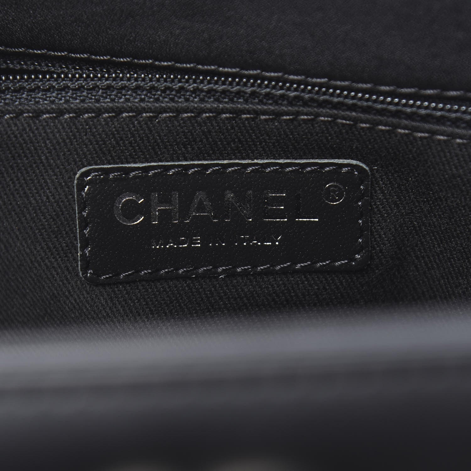 Chanel Calfskin Large Woven Chain Shopping Tote Black 6 of 11