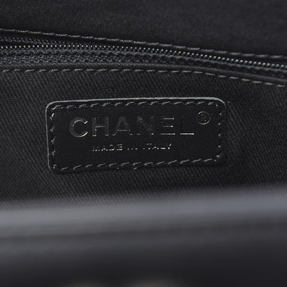 Chanel Calfskin Large Woven Chain Shopping Tote Black 6 of 11
