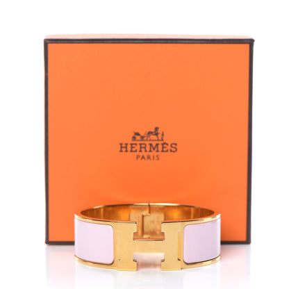 Hermes Enamel Wide Clic Clac H Bracelet PM Rose Dragee 6 of 6