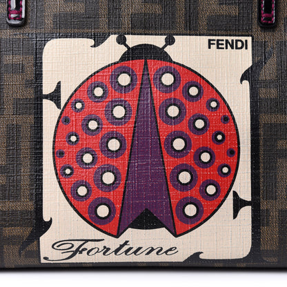 Fendi Zucca Spalmati Ladybug Print Mini Roll Tote Tobacco Pink 9 of 11