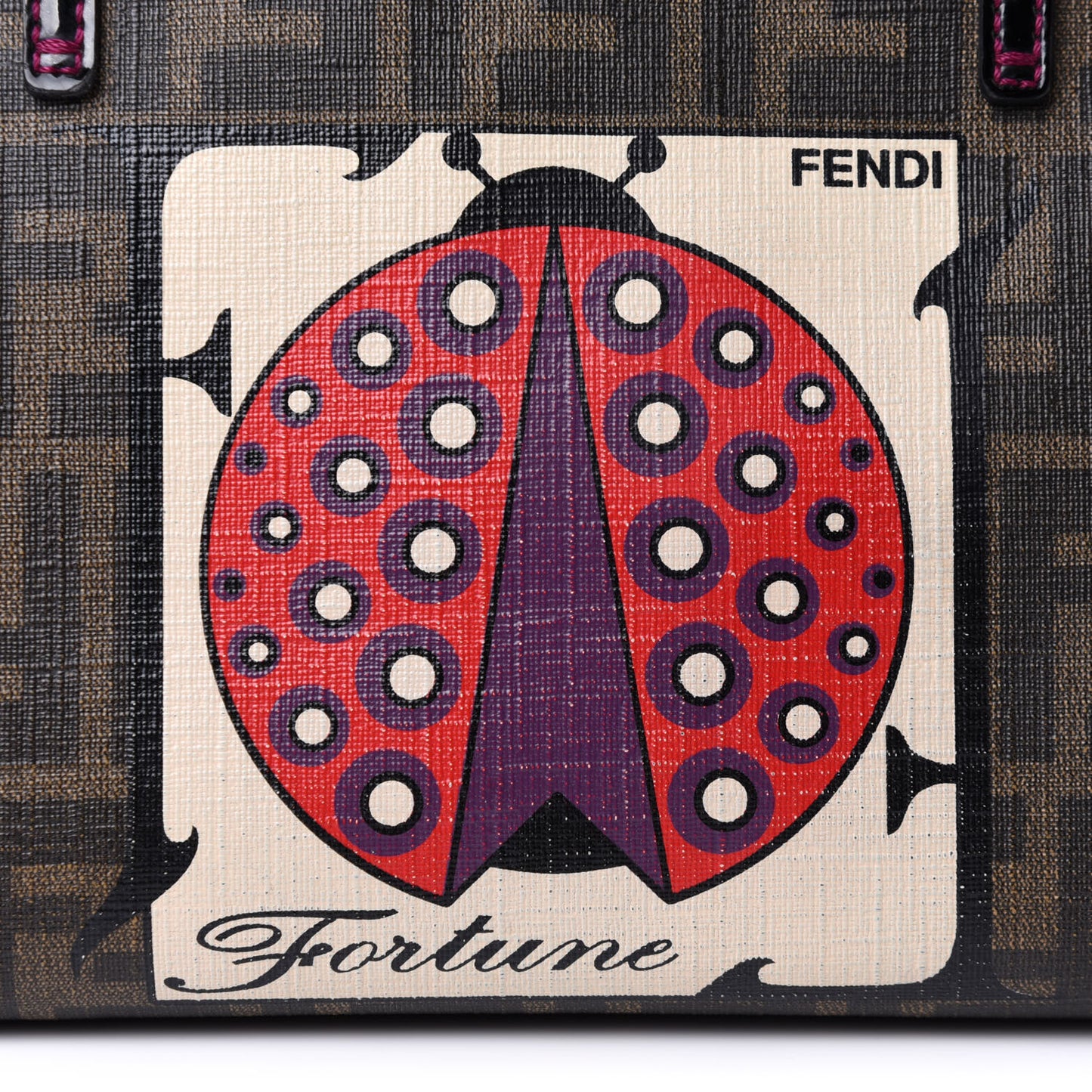 Zucca Spalmati Ladybug Print Mini Roll Tote Tobacco Pink