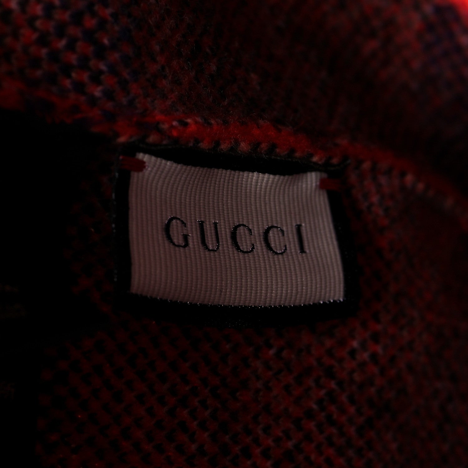 Gucci Wool Pig Print Beanie Hat M Red Multicolor 4 of 5