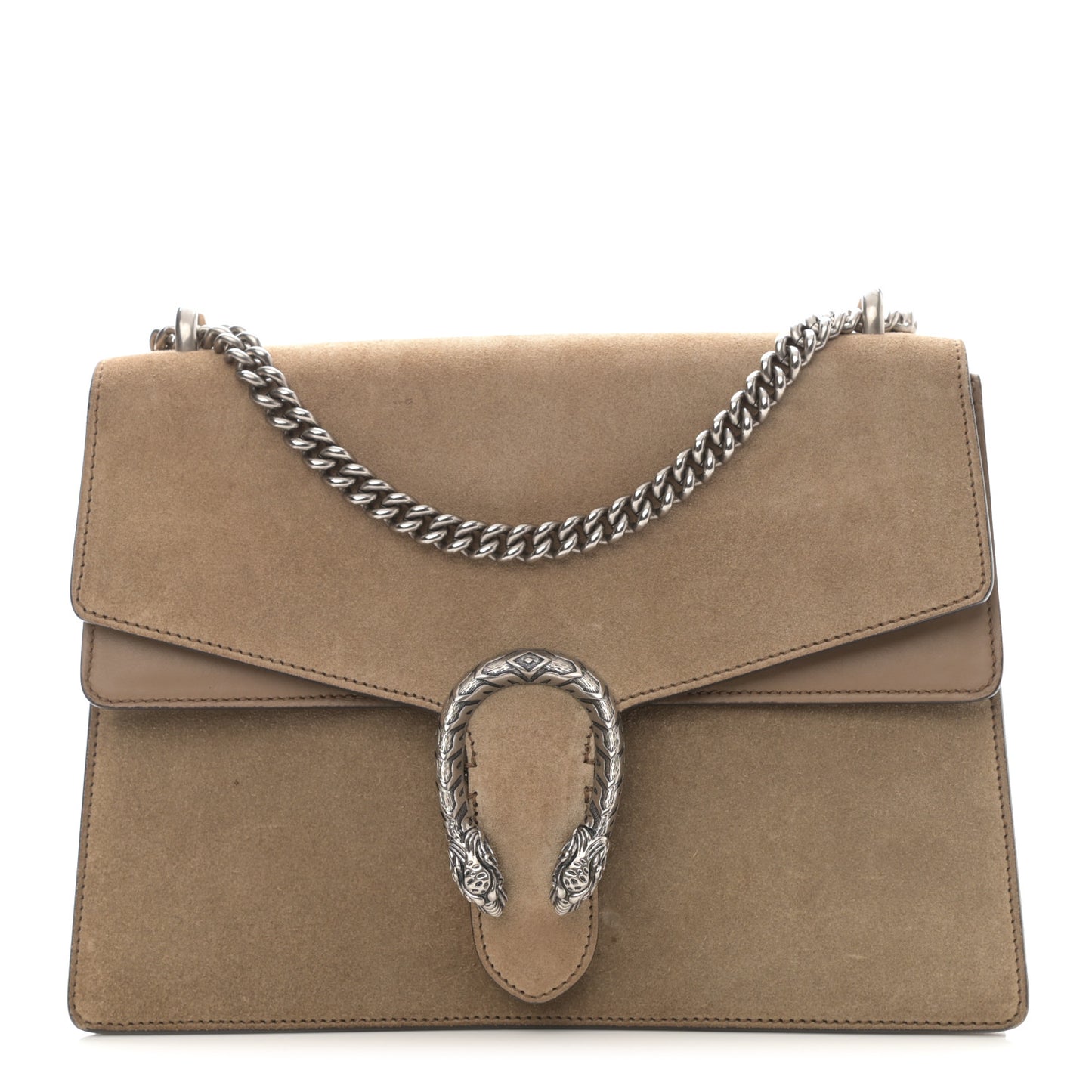 Suede Medium Dionysus Shoulder Bag Taupe