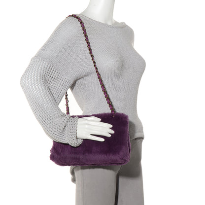 Chanel Rabbit Fur Shoulder Bag Dark Purple 2 of 7
