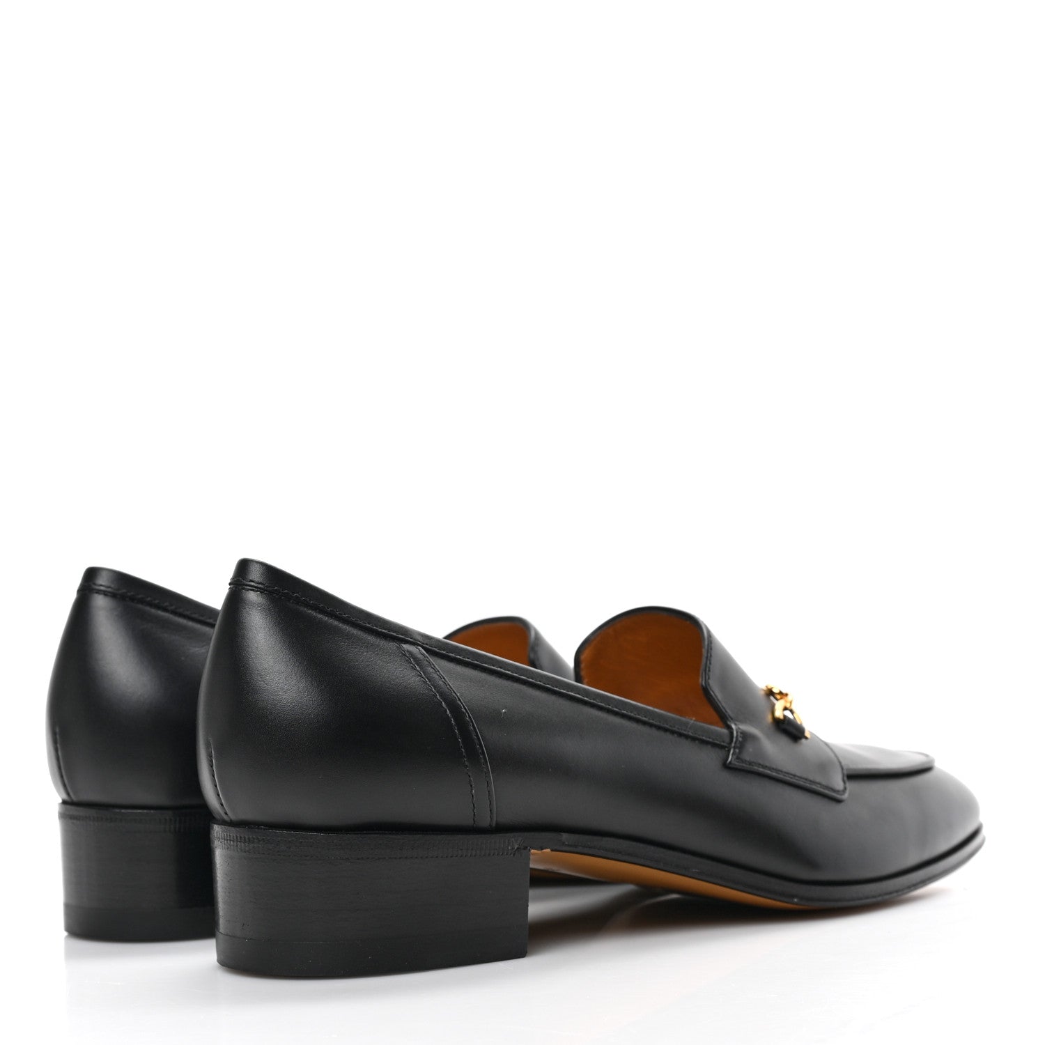 Gucci Jakarta Calfskin Womens Interlocking G Horsebit Loafers 37.5 Black 4 of 9