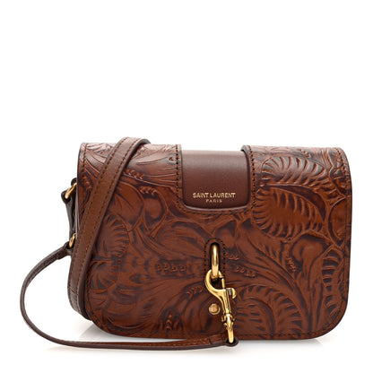 Saint Laurent Calfskin Floral Tooling Embossed Toy Charlotte Messenger Bag Toasted Brown 1 of 9