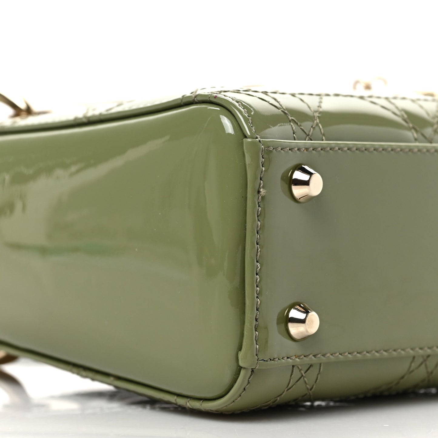 Patent Cannage Mini Lady Dior Dusty Jade