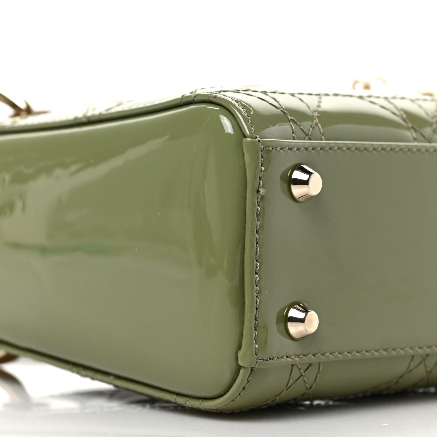 Christian Dior Patent Cannage Mini Lady Dior Dusty Jade 7 of 8