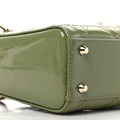 Christian Dior Patent Cannage Mini Lady Dior Dusty Jade 7 of 8