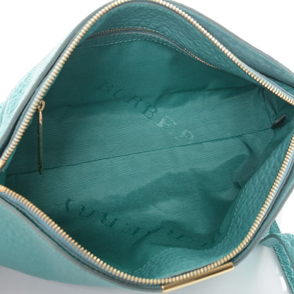 Burberry Signature Grain Calfskin Check Embossed Small Chichester Crossbody Clutch Bag Aqua Green 5 of 7