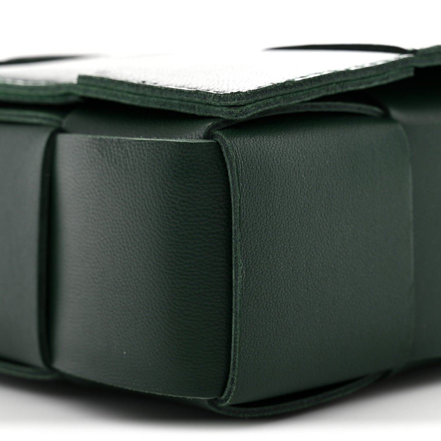 Lambskin Maxi Intrecciato Cassette Crossbody Bag Raintree