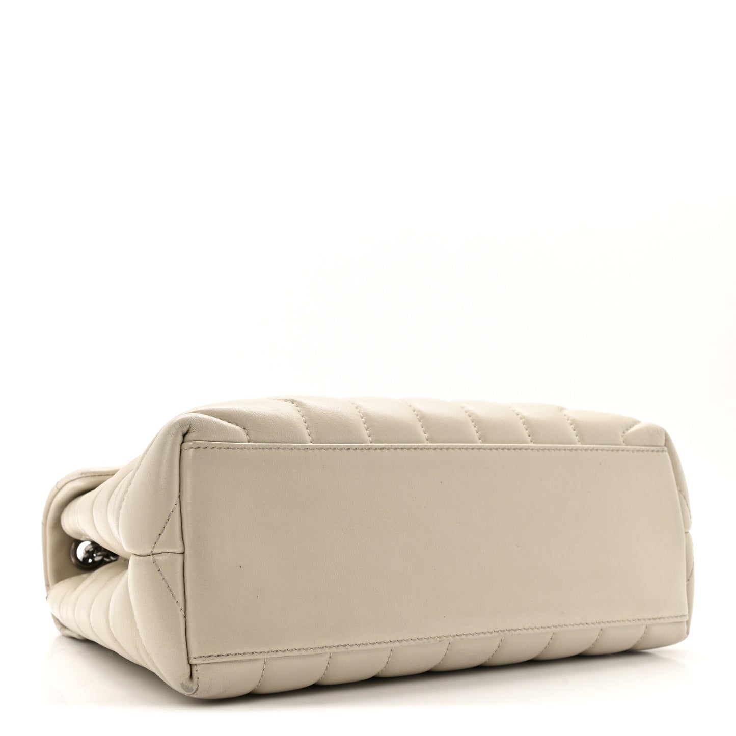 Calfskin Y Quilted Monogram Small Loulou Chain Satchel Ivory