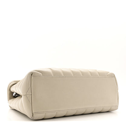 Saint Laurent Calfskin Y Quilted Monogram Small Loulou Chain Satchel Ivory 4 of 14