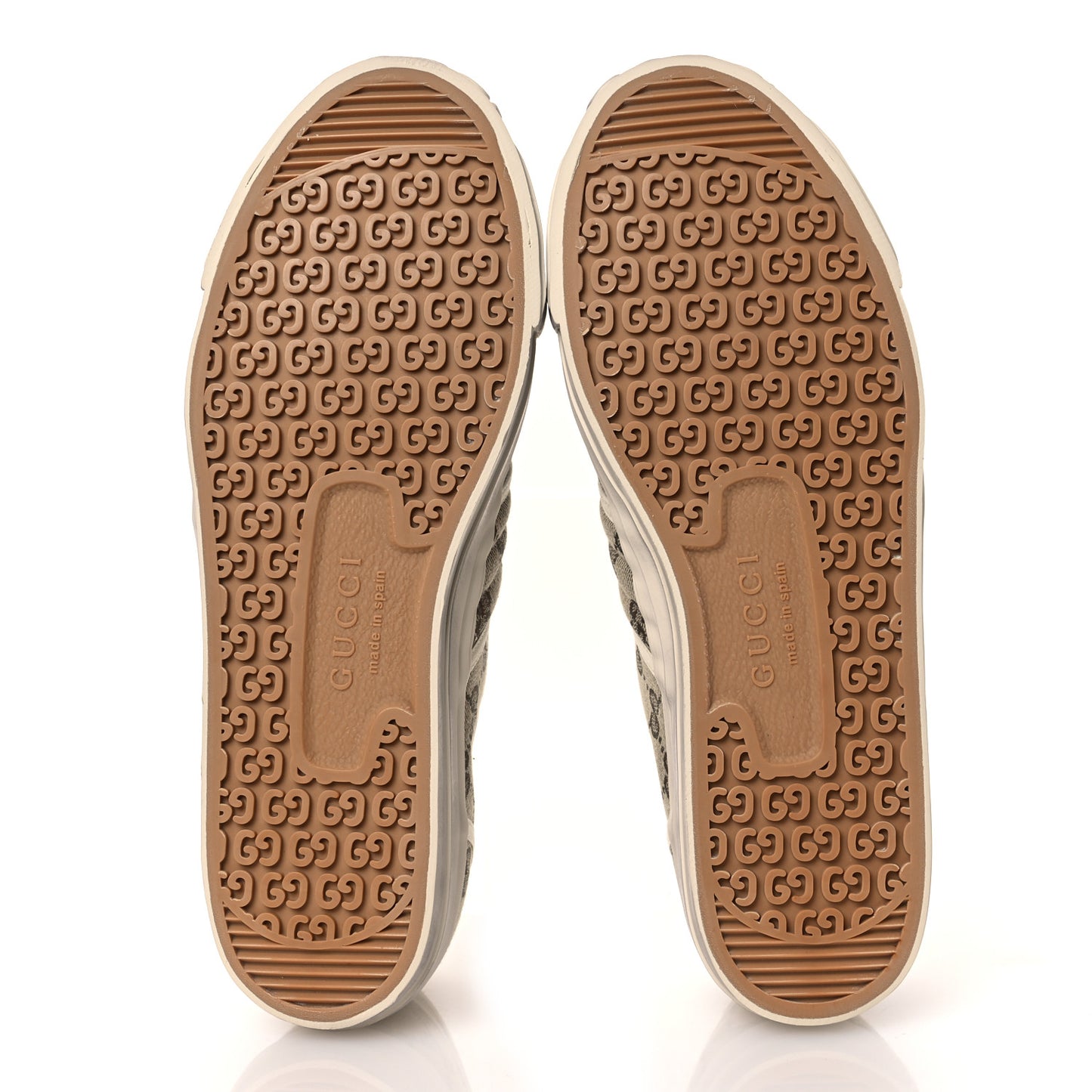 GG Monogram Mens Julio Low Top Sneakers 9 Beige Ebony Mystic White