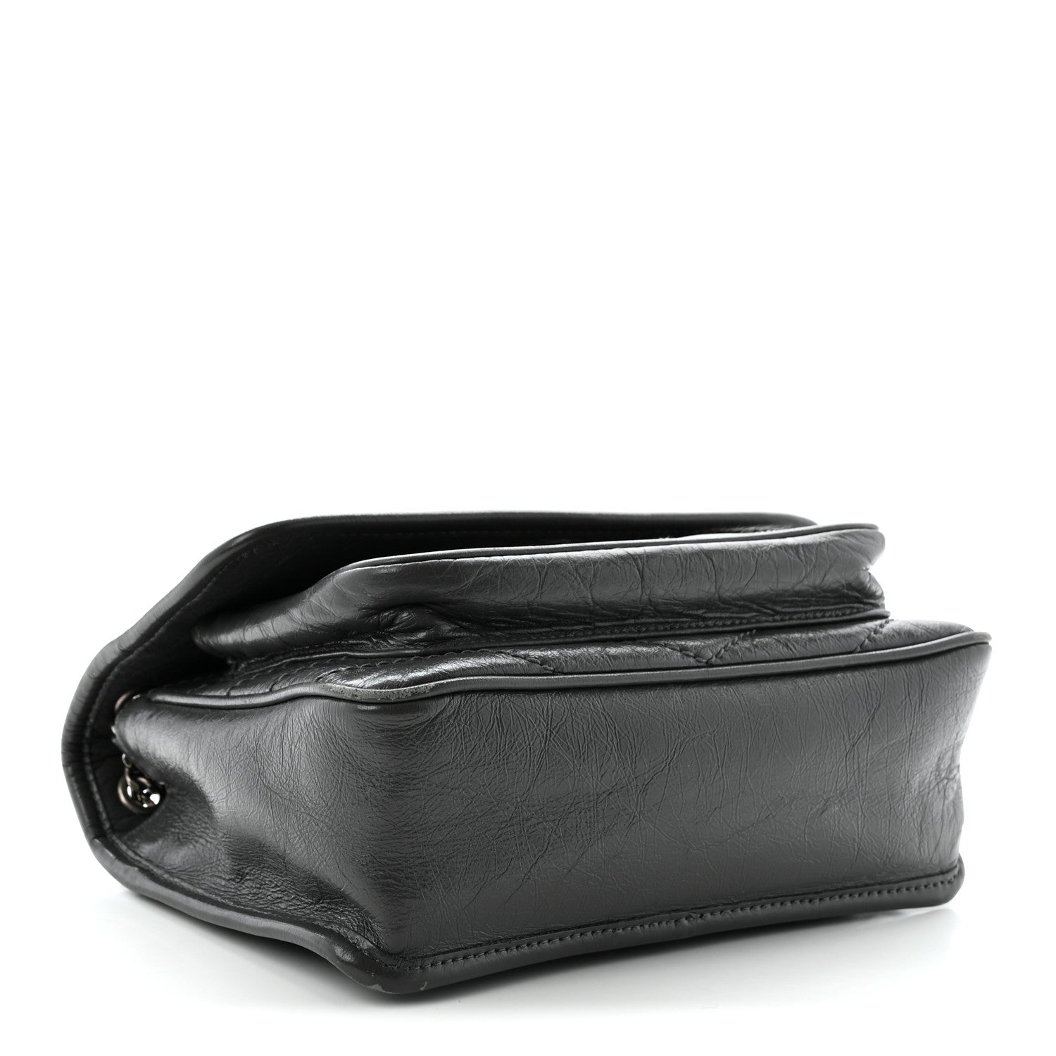 Saint Laurent Crinkled Calfskin Matelasse Monogram Baby Niki Chain Satchel Storm 4 of 12