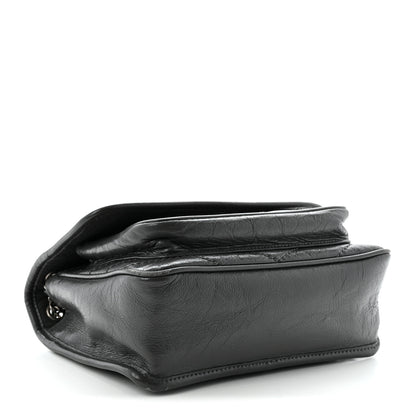 Saint Laurent Crinkled Calfskin Matelasse Monogram Baby Niki Chain Satchel Storm 4 of 12