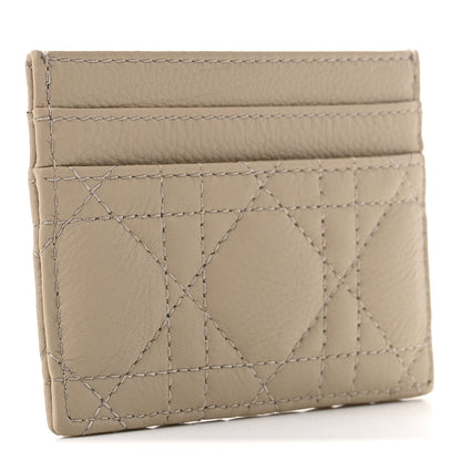 Christian Dior Supple Calfskin Cannage Caro Freesia Card Holder Powder Beige 3 of 7