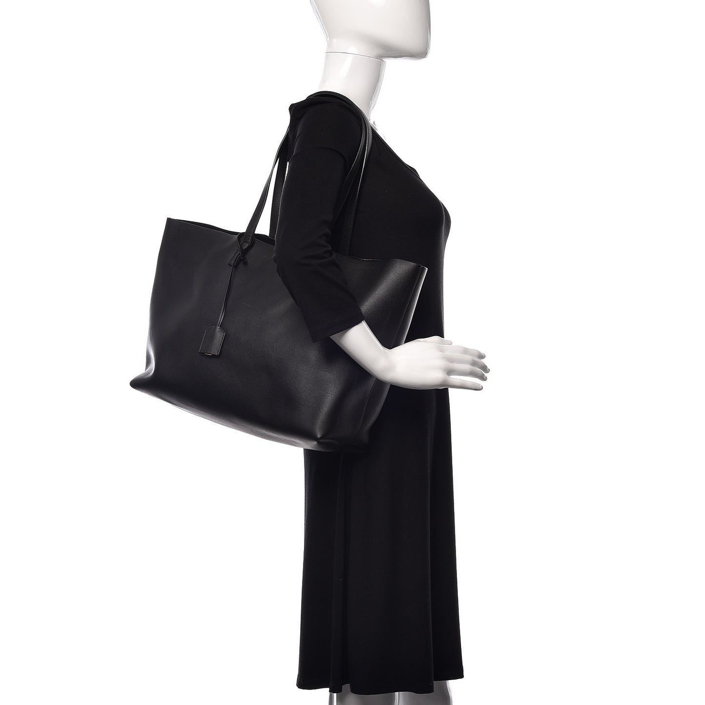 Calfskin Large Shopping Tote Black