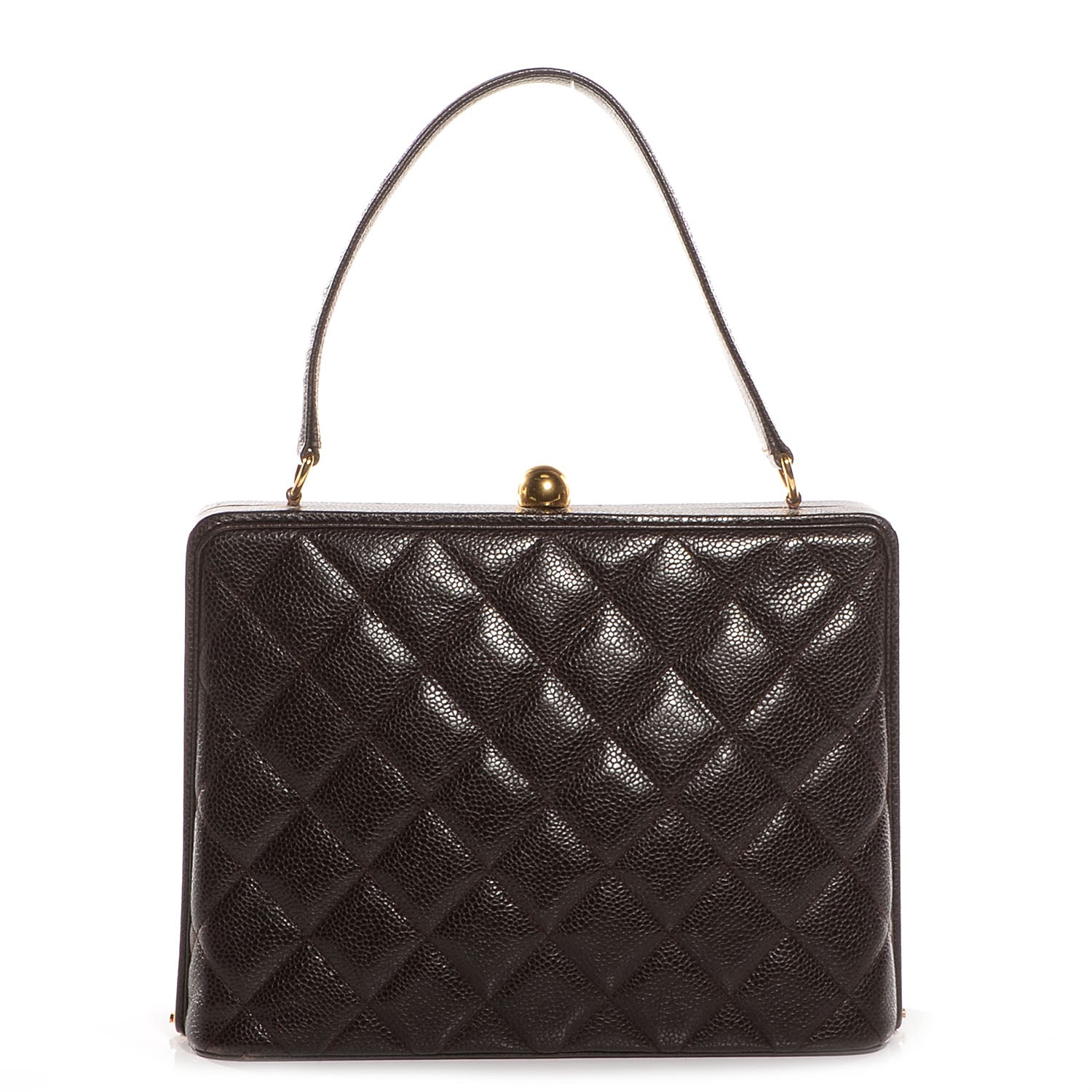 Chanel Caviar Quilted Frame Evening Bag Dark Brown 1 of 7