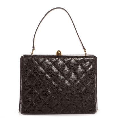 Chanel Caviar Quilted Frame Evening Bag Dark Brown 1 of 7