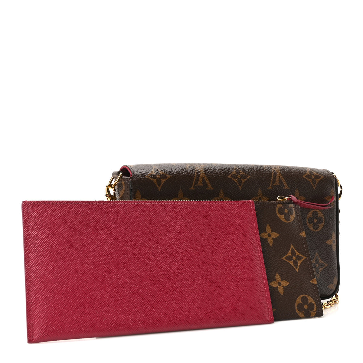 Louis Vuitton Monogram Pochette Felicie Chain Wallet Fuchsia 4 of 10