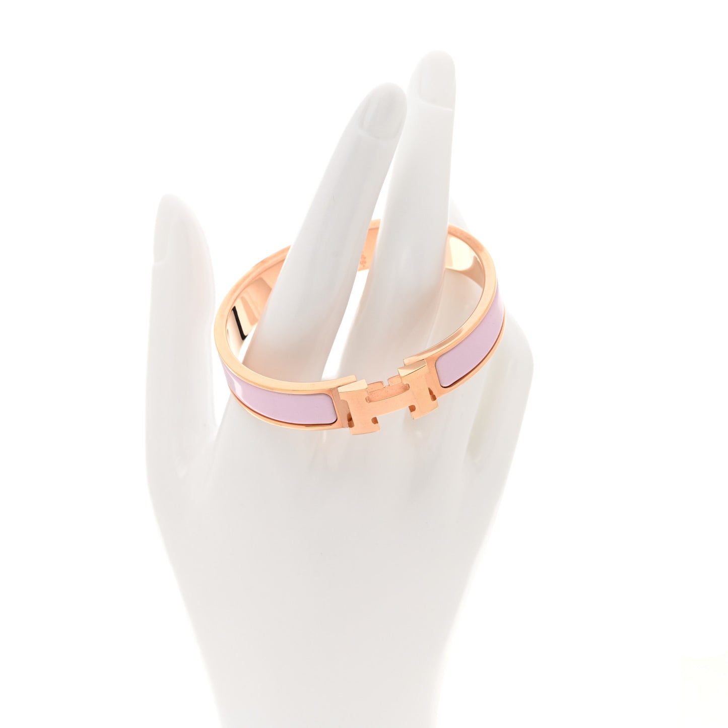 Enamel Narrow Clic Clac H Bracelet PM Rose Candeur