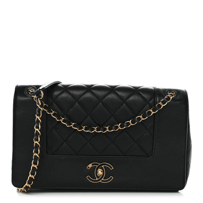 Chanel Sheepskin Quilted Vintage Mademoiselle Flap Black 1 of 11