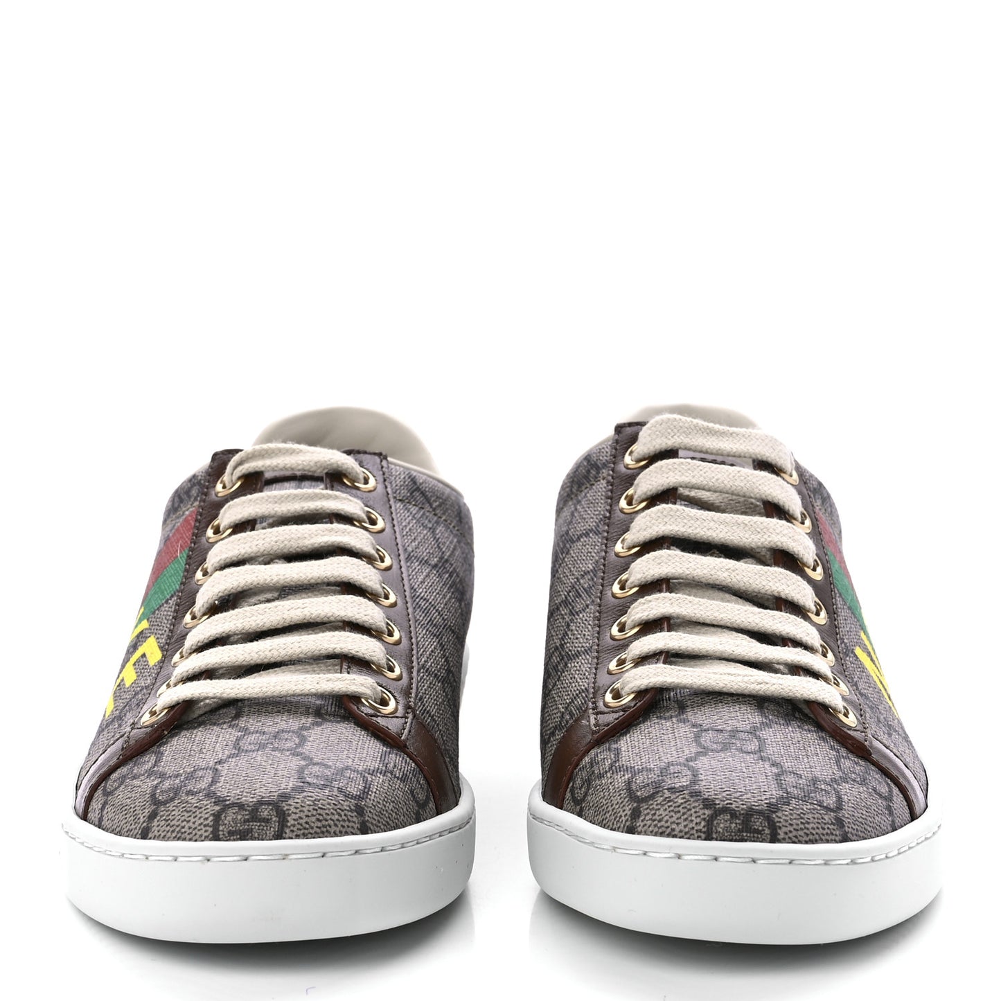 GG Supreme Monogram Fake/Not Womens Ace Sneakers 35.5 Beige New Shamarock Brown Sugar