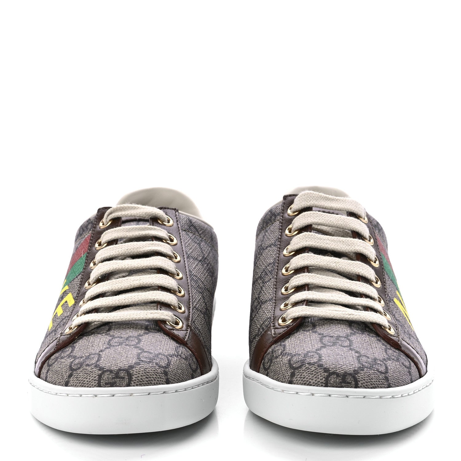 Gucci GG Supreme Monogram Fake/Not Womens Ace Sneakers 35.5 Beige New Shamarock Brown Sugar 2 of 8