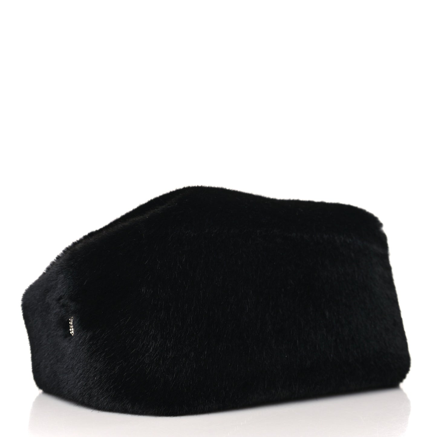 Faux Fur Small Scrunchie Bag Black