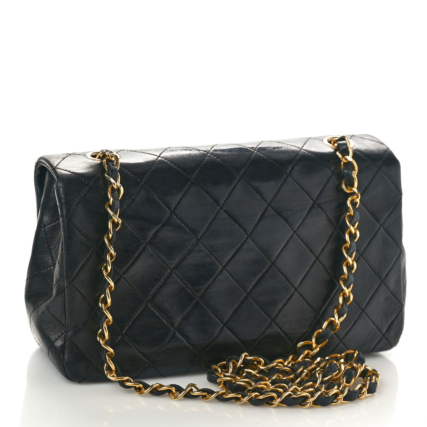 Lambskin Quilted Small Single Flap Black