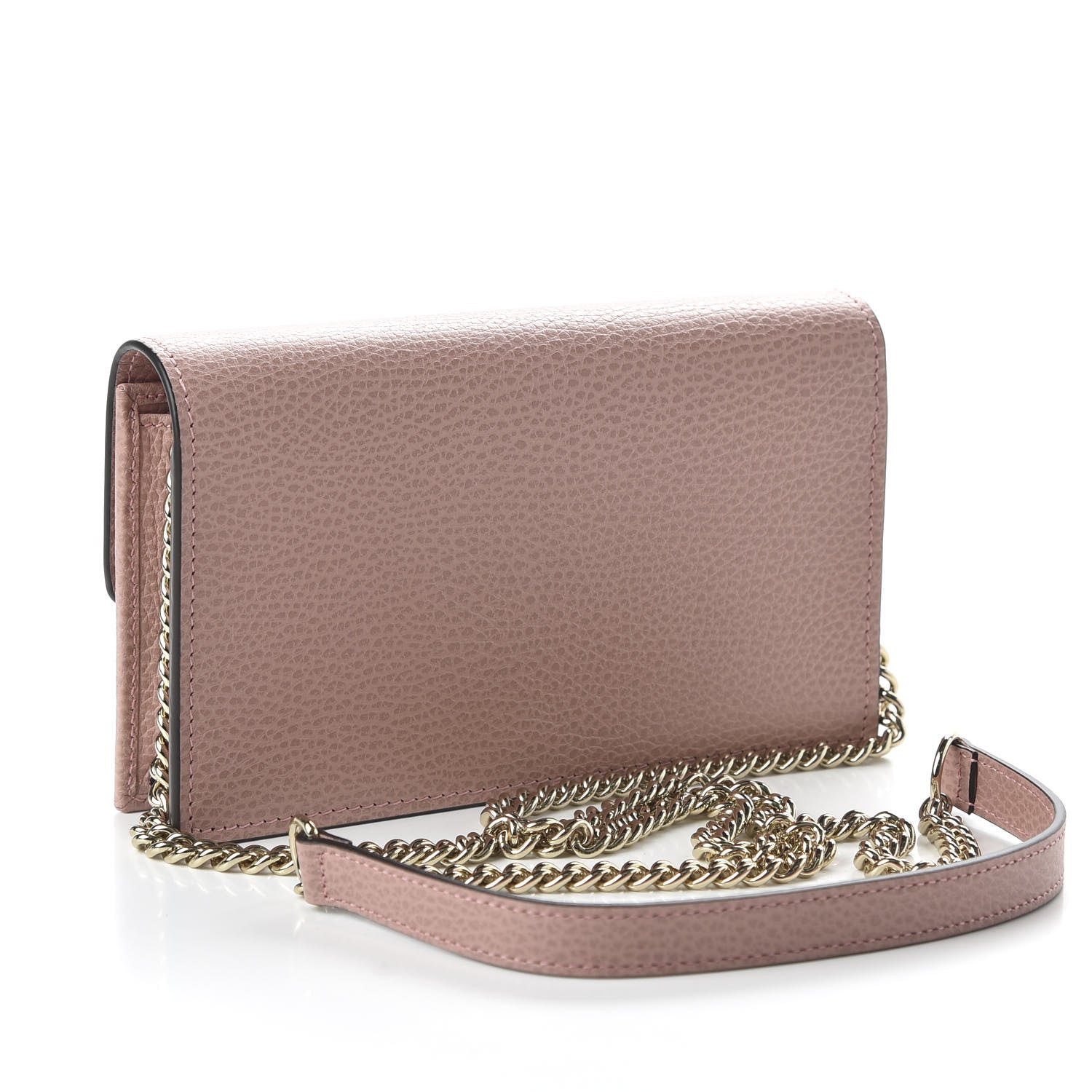 Gucci Dollar Calfskin Interlocking G Chain Wallet Soft Pink 3 of 10