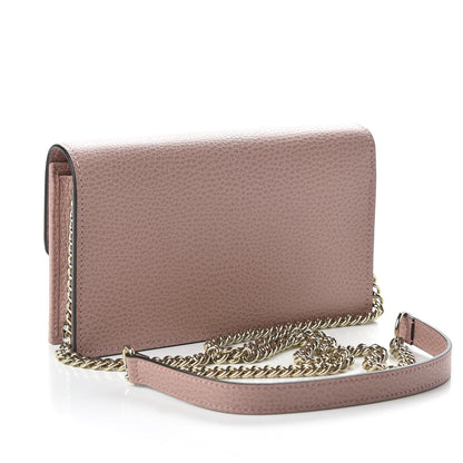 Gucci Dollar Calfskin Interlocking G Chain Wallet Soft Pink 3 of 10