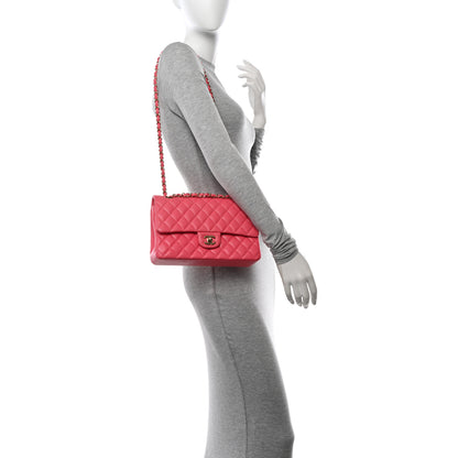 Chanel Shiny Caviar Quilted Medium Double Flap Pink 2 of 12