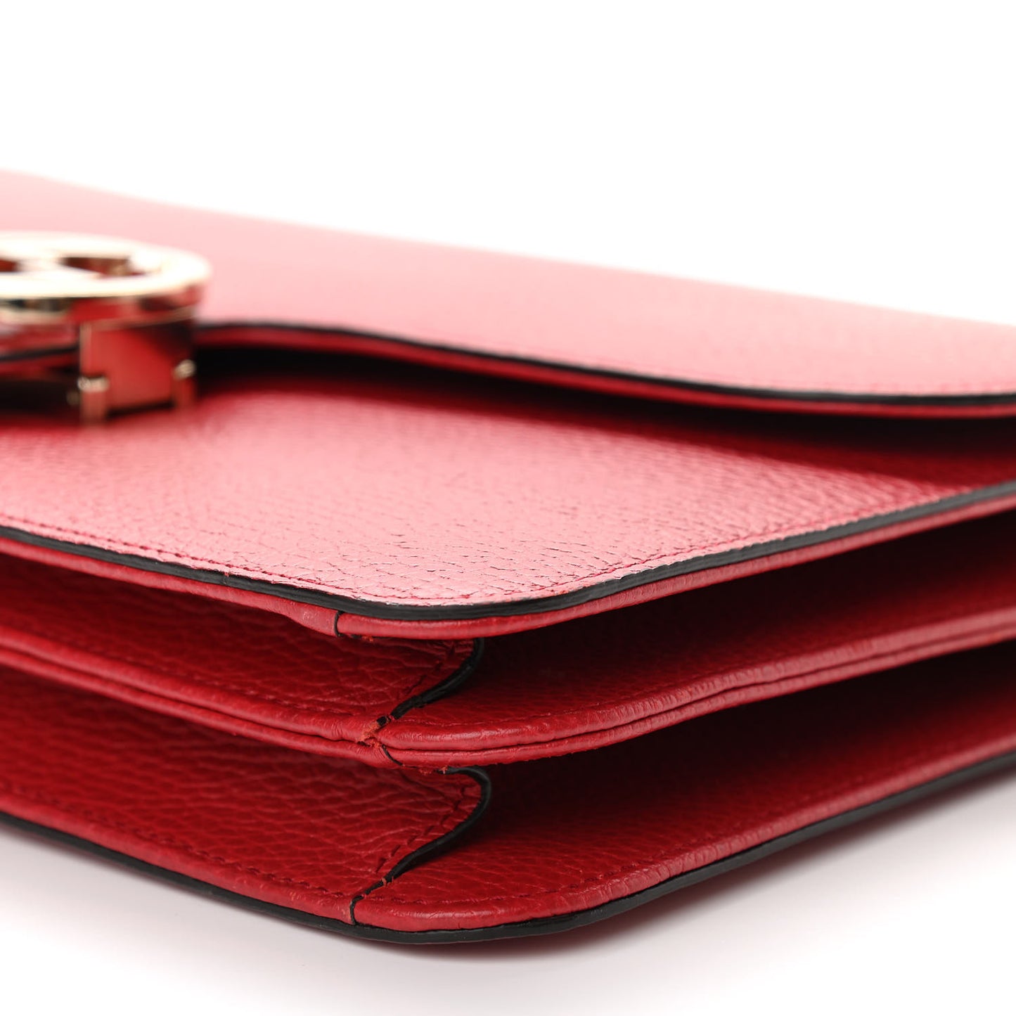 Dollar Calfskin Interlocking G Shoulder Bag Red