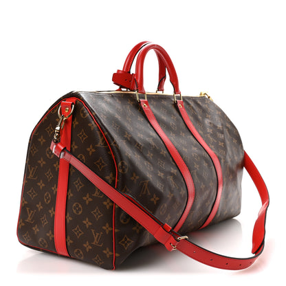 Louis Vuitton Calfskin Monogram Keepall Bandouliere 50 Coquelicot 2 of 10