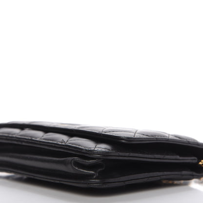 Chanel Lambskin Quilted Wallet On Chain WOC Black 7 of 13