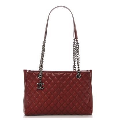 Chanel Caviar Quilted Medium Rock In Rome Tote Dark Red 1 of 9