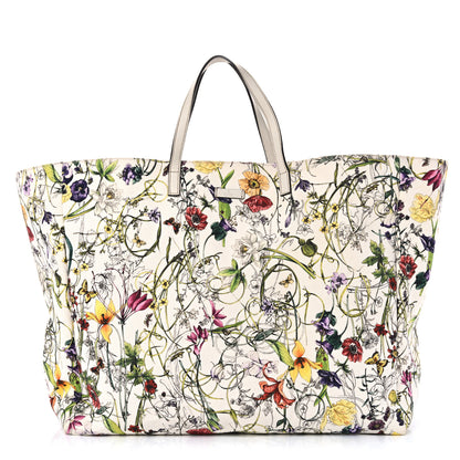 Gucci Canvas Flora Infinity Large Tote White 1 of 11