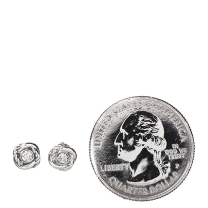 David Yurman Sterling Silver Diamond 7mm Infinity Stud Earrings 2 of 4