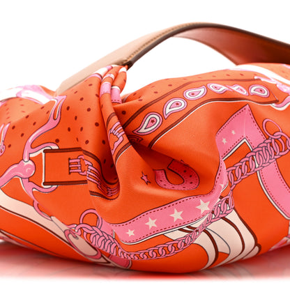 Hermes Silk Balusoie Vache Hunter La Promenade du Matin Bandana Bag Orange Poppy Fauve 9 of 9