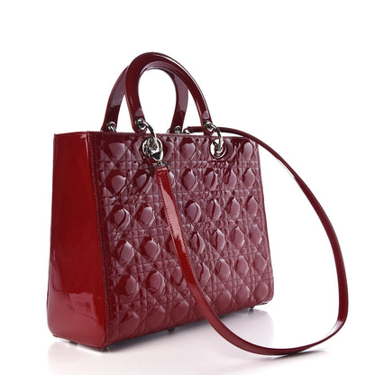 Christian Dior Patent Cannage Large Lady Dior Red 4 of 8