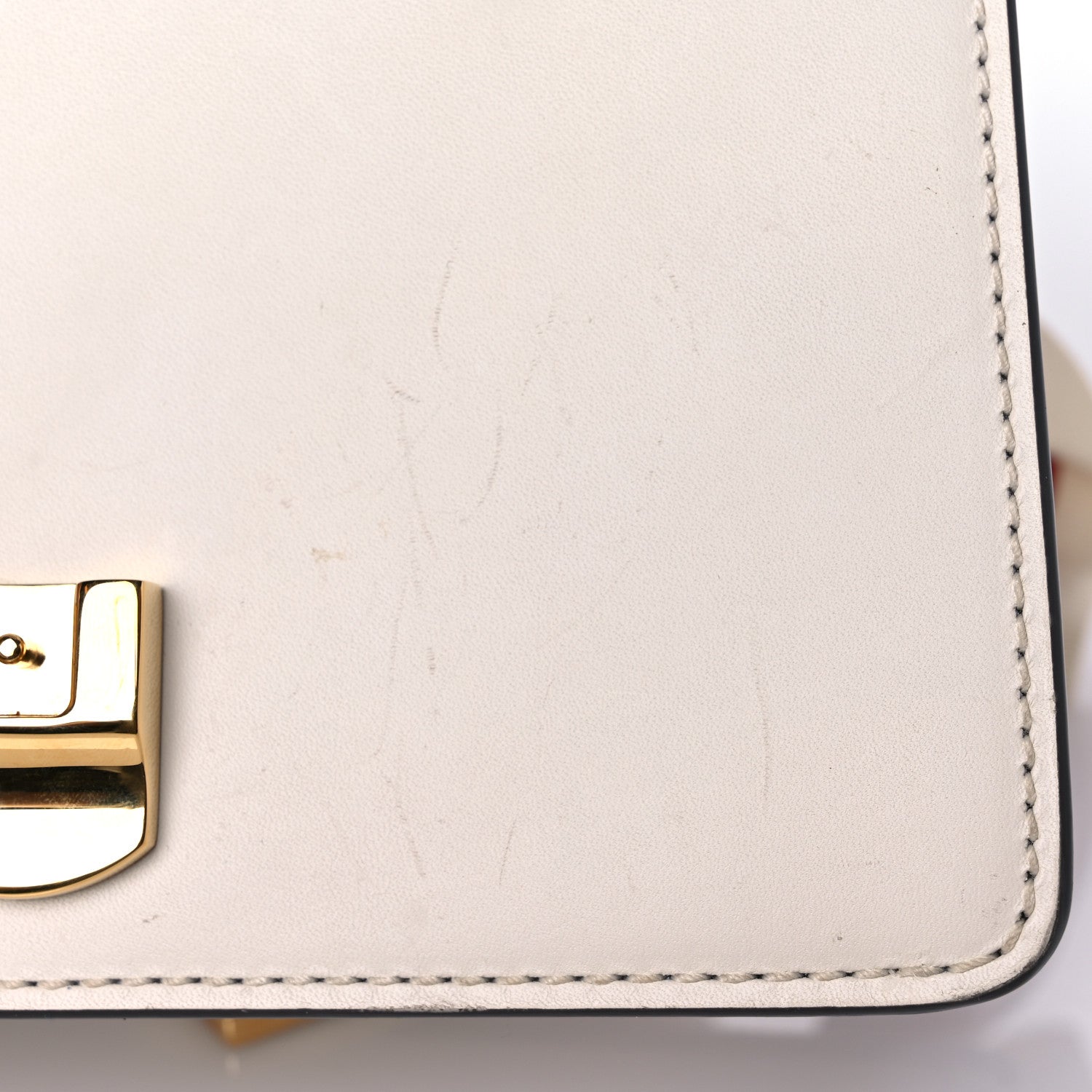 Gucci Calfskin Mini Sylvie Chain Shoulder Bag White 15 of 17